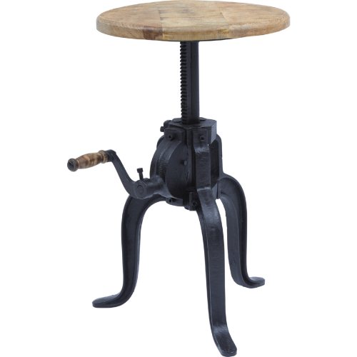 Global Archive Industrial Crank Table in Cast Iron & Mango
